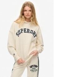 hellbeige Pullover mit einer Kapuze von Superdry