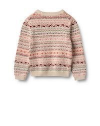 hellbeige Pullover mit Norwegermuster von WHEAT