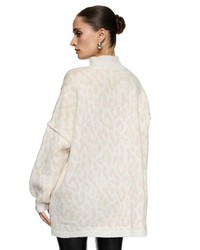 hellbeige Pullover mit Leopardenmuster von Worldclassca