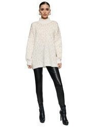 hellbeige Pullover mit Leopardenmuster von Worldclassca