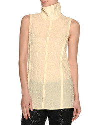 hellbeige Rollkragenpullover mit Blumenmuster