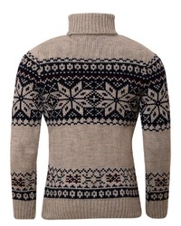 hellbeige Rollkragenpullover mit Norwegermuster von COURSE