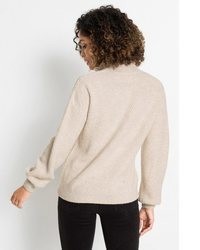 hellbeige Rollkragenpullover von bonprix