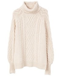 hellbeige Rollkragenpullover von Mango