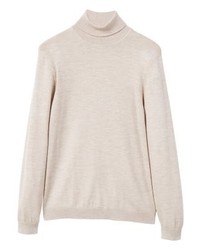 hellbeige Rollkragenpullover von Mango