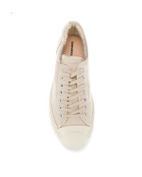 hellbeige Samt niedrige Sneakers von Converse