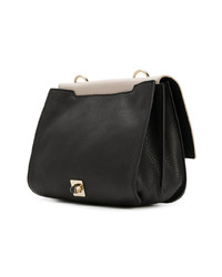 hellbeige Satchel-Tasche aus Leder von Furla