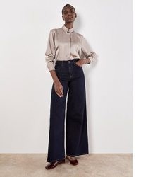 hellbeige Satin Bluse von Apricot