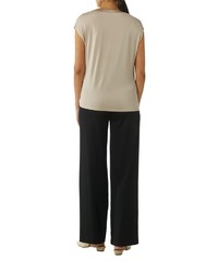 hellbeige Satin Bluse von Comma