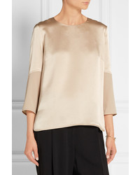 hellbeige Satin Bluse von Maiyet