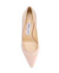 hellbeige Satin Pumps von Jimmy Choo