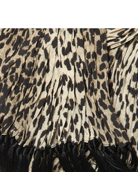 hellbeige Schal mit Leopardenmuster von Saint Laurent