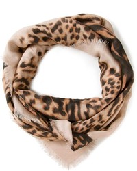 hellbeige Schal mit Leopardenmuster von Valentino Garavani