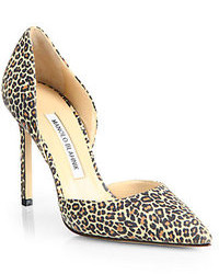 hellbeige Schuhe mit Leopardenmuster