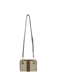 hellbeige Segeltuch Clutch Handtasche von Gucci
