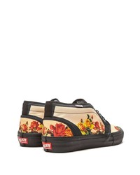 hellbeige Segeltuch niedrige Sneakers mit Blumenmuster von Vans
