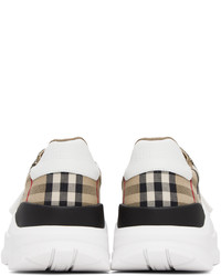 hellbeige Segeltuch niedrige Sneakers mit Karomuster von Burberry