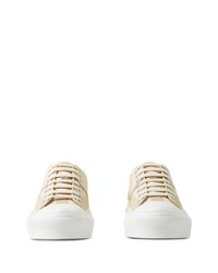 hellbeige Segeltuch niedrige Sneakers mit Karomuster von Burberry