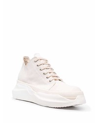 hellbeige Segeltuch niedrige Sneakers von Rick Owens DRKSHDW