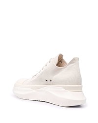 hellbeige Segeltuch niedrige Sneakers von Rick Owens DRKSHDW