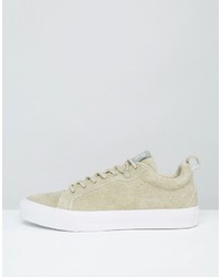 hellbeige Segeltuch niedrige Sneakers von Converse