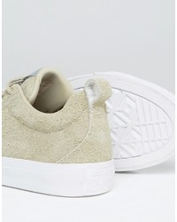 hellbeige Segeltuch niedrige Sneakers von Converse