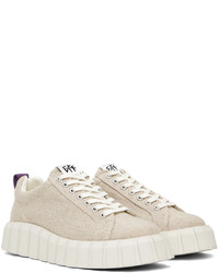 hellbeige Segeltuch niedrige Sneakers von Eytys