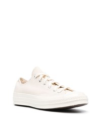 hellbeige Segeltuch niedrige Sneakers von Converse