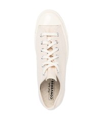 hellbeige Segeltuch niedrige Sneakers von Converse