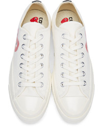 hellbeige Segeltuch niedrige Sneakers von Comme des Garcons