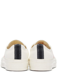 hellbeige Segeltuch niedrige Sneakers von Comme des Garcons