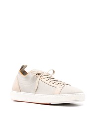 hellbeige Segeltuch niedrige Sneakers von Santoni