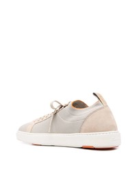 hellbeige Segeltuch niedrige Sneakers von Santoni