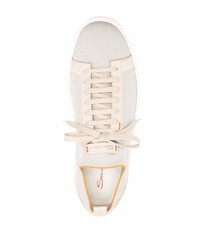 hellbeige Segeltuch niedrige Sneakers von Santoni