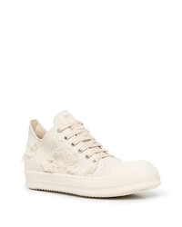 hellbeige Segeltuch niedrige Sneakers von Rick Owens DRKSHDW