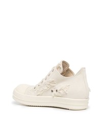 hellbeige Segeltuch niedrige Sneakers von Rick Owens DRKSHDW