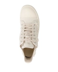 hellbeige Segeltuch niedrige Sneakers von Rick Owens DRKSHDW