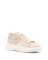 hellbeige Segeltuch niedrige Sneakers von Hogan