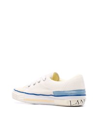 hellbeige Segeltuch niedrige Sneakers von Lanvin