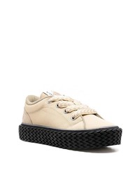 hellbeige Segeltuch niedrige Sneakers von Lanvin