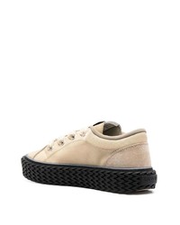 hellbeige Segeltuch niedrige Sneakers von Lanvin