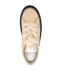 hellbeige Segeltuch niedrige Sneakers von Lanvin