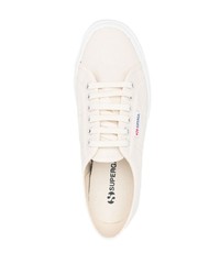 hellbeige Segeltuch niedrige Sneakers von Superga