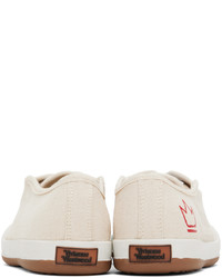 hellbeige Segeltuch niedrige Sneakers von Vivienne Westwood