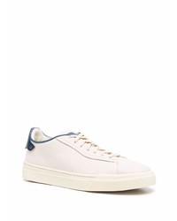 hellbeige Segeltuch niedrige Sneakers von Santoni