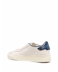 hellbeige Segeltuch niedrige Sneakers von Santoni