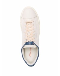 hellbeige Segeltuch niedrige Sneakers von Santoni