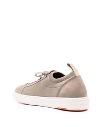 hellbeige Segeltuch niedrige Sneakers von Santoni