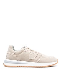 hellbeige Segeltuch niedrige Sneakers von Philippe Model Paris