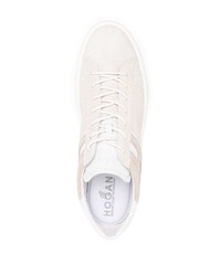 hellbeige Segeltuch niedrige Sneakers von Hogan